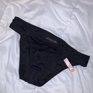 NWT Victoria's Secret Black Ruched Swim Bottoms